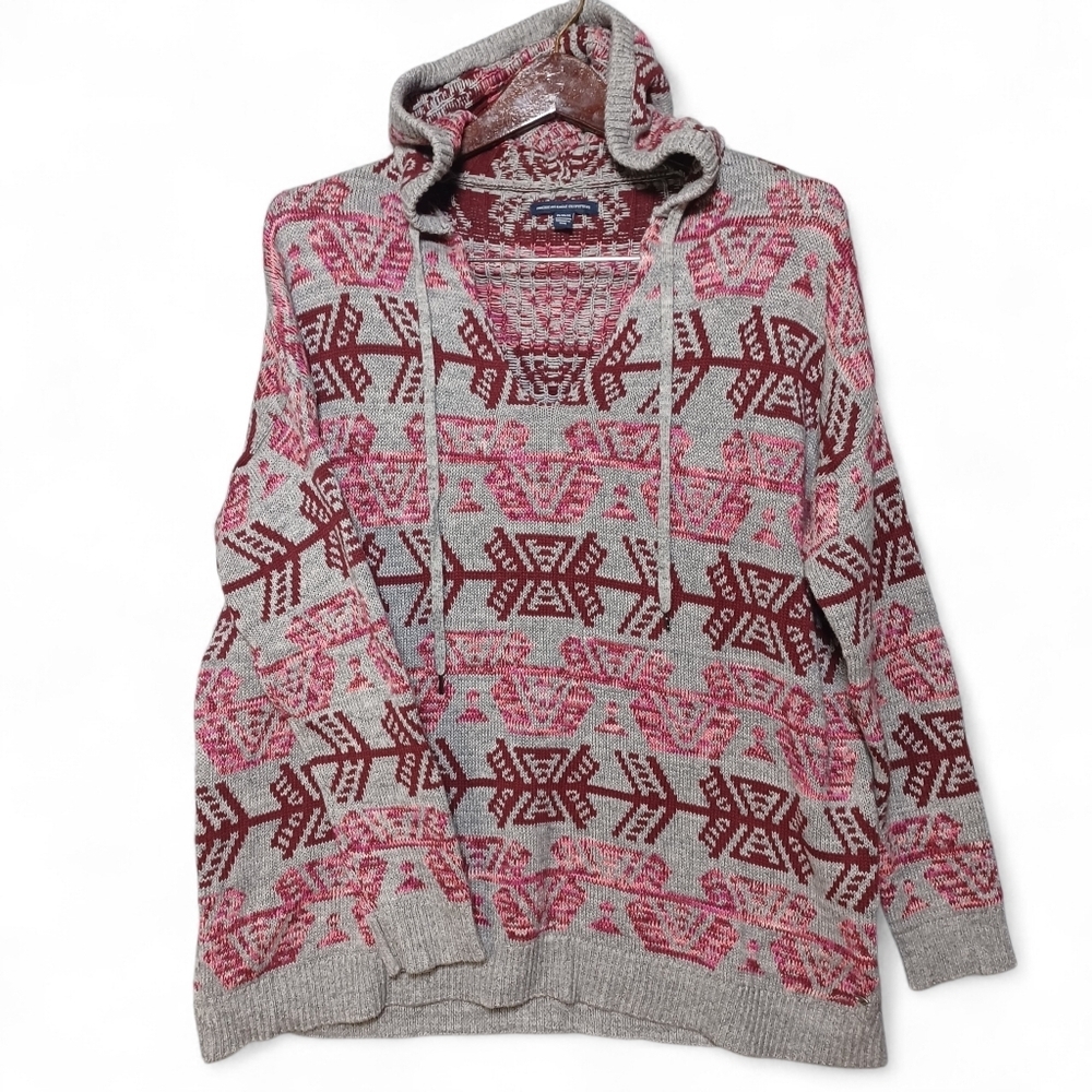 American Eagle Outfitters Women’s Cotton Southwest Knit Boho Hoodie Size Medium